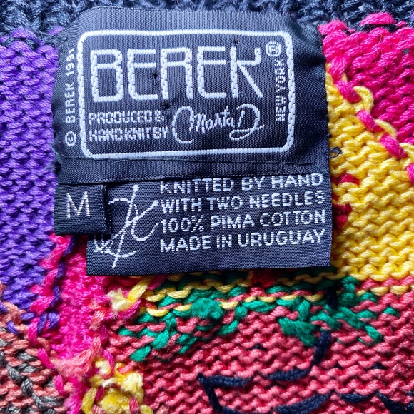 Berek Marta D Vintage 90’s Hand Knit Dogs Best In Show Cardigan Sweater - Picture 8 of 15